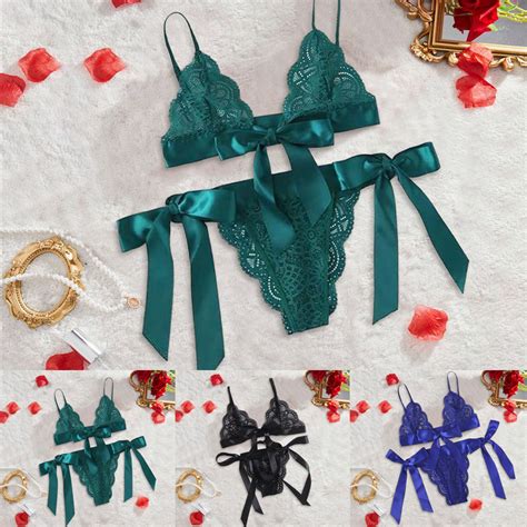 Women Lingerie Set Bra Panties Underwear Set Floral Bralette Bra G String Thong Set Pajamas Set