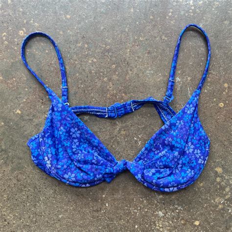 American Vintage Women S Blue Bikini And Tankini Tops Depop