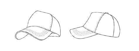 Drawn Cap Baseball Cap Front And Side View Drawing Style Images