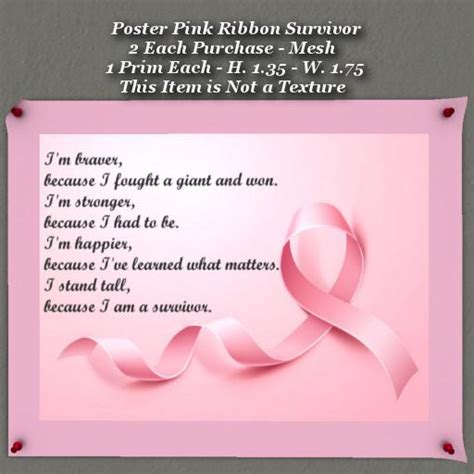 Second Life Marketplace - Poster Pink Ribbon Survivor