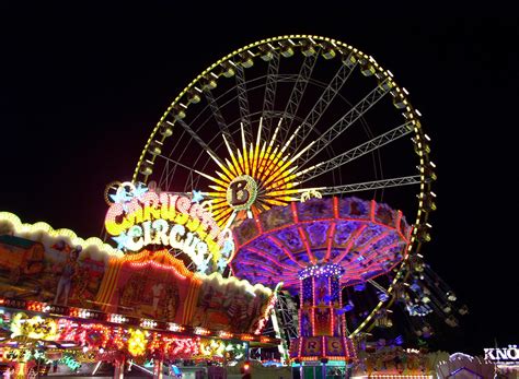 Free Images : night, ferris wheel, amusement park, movement, fairground ...