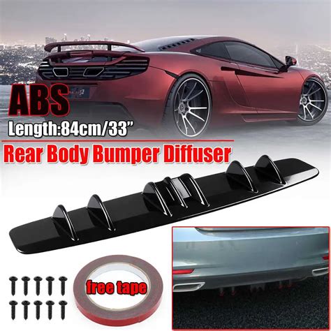 1x Universal Car Rear Bumper Lip Diffuser Splitter Protector Shark Fin