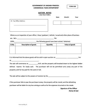 Fillable Online Government Of Andhra Pradesh Form Commercial Taxes