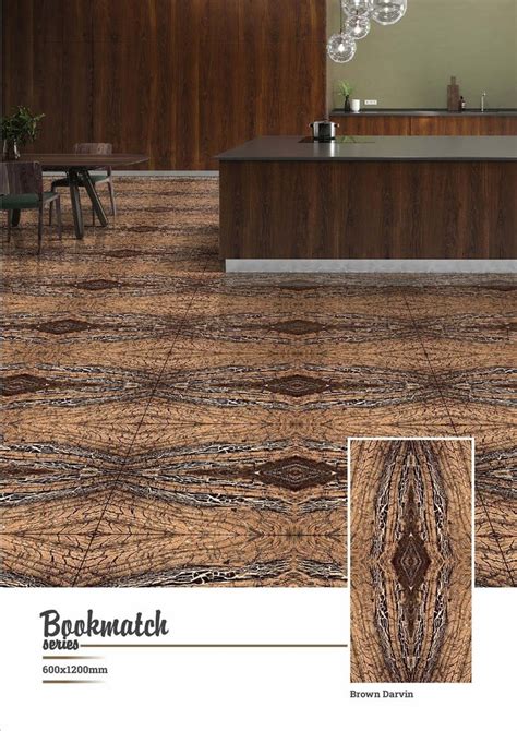 Polished Glazed Vitrified Tiles Bookmatch 600x1200mm 2x4 Feet 60x120