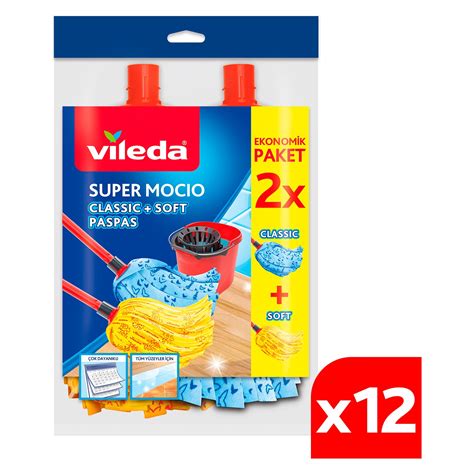 Vileda 12 Paket Supermocio Klasik Ahşap Yedek Paspas Fiyatı