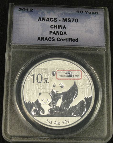 China Yuan Silver Panda Coin Anacs Ms Oz Silver Nr