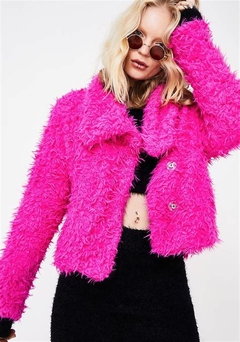 Fuzzy Hot Pink Jacket Fuzzy Jacket Outfit Pink Jacket Fuzzy Jacket