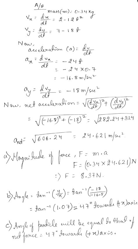 A 0 340 Kg Particle Moves In An Xy Plane According To X T 15 00 2