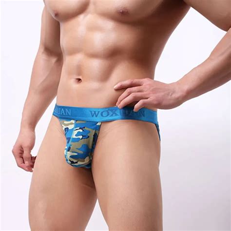 2018 Woxuan Brand New Man Sexy Camouflage Bulge Pouch High Fork Briefs