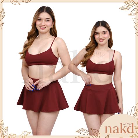 NAKD FASHION ROXY SEXY SKATER TWO PIECE PADDED BIKINI SWIMSUIT BATHING SUIT SET BEACH WEAR 1673