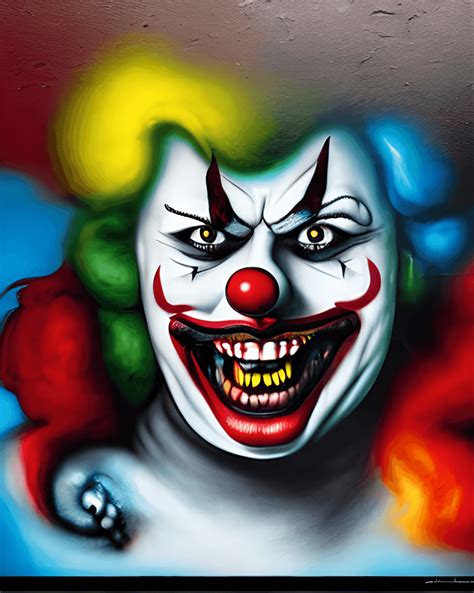 Evil Clown Graffiti Art · Creative Fabrica