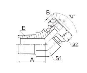 Wholesale 45 NPT Male JIC Female 74 Seat Adapter Seamless