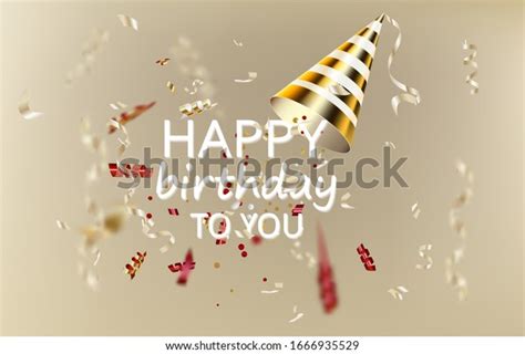 Happy Birthday Background Gold Confetti Stock Illustration 1666935529 ...