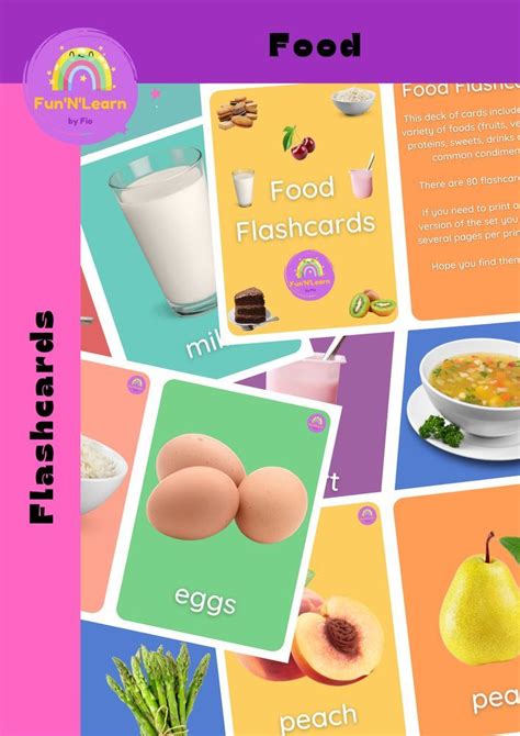 Esl Food Vocabulary Peach Fruit Deck Of Cards Protein Sweets