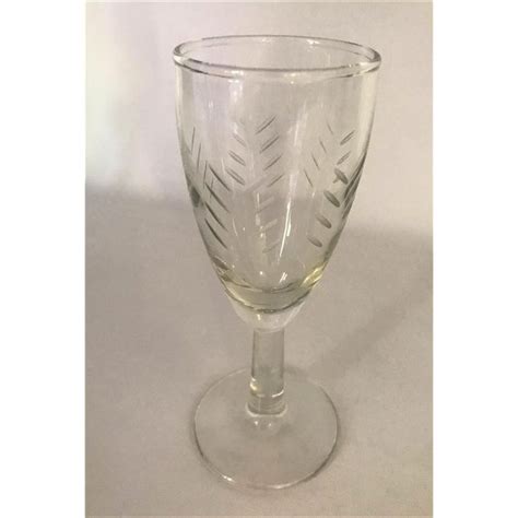 Vintage Small Etched Cordialsherrywine Glasses Set Of 4