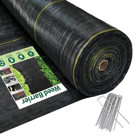 Sunocity Ft X Ft Weed Barrier Landscape Fabric With U Shaped