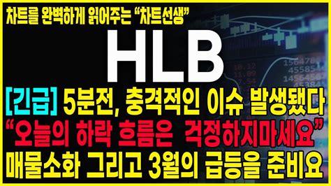 Hlb 에이치엘비 긴급공시 오늘의 하락은 이 구간 떄문입니다 앞으로 Bwcb 앞으로 250억 남았습니다 Hlb