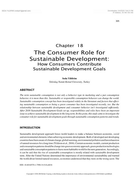 Pdf The Consumer Role For Sustainable Development How Consumers