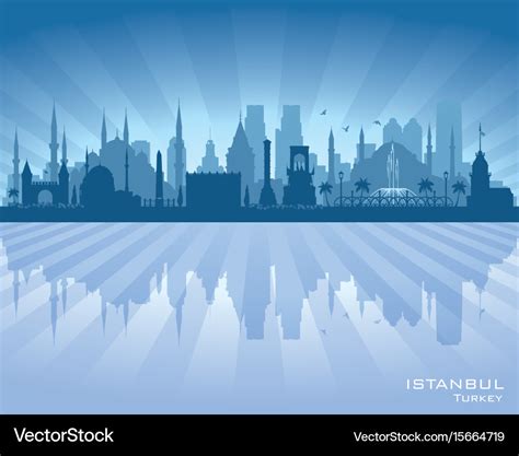 Istanbul Turkey City Skyline Silhouette Royalty Free Vector