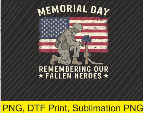 Memorial Day Remember the Fallen Veteran Military Vintage PNG | Digital