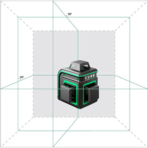 CUBE 3-360 Prof. Edition with 3x360° green lines, incl. Tripod, charge ...