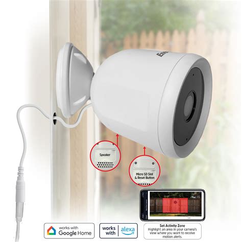 Outdoor 1080P Security White Wired Camera with 2-Way Audio, Night ...