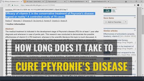 How Long Does It Take To Cure Peyronies Disease Youtube