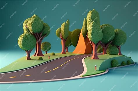 Premium Photo | 3d illustration of piece of green highway road isolated ...