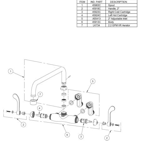 Elkay LK945AT14T4T Chrome 1 5 GPM Wall Mounted Double Wrist Blade