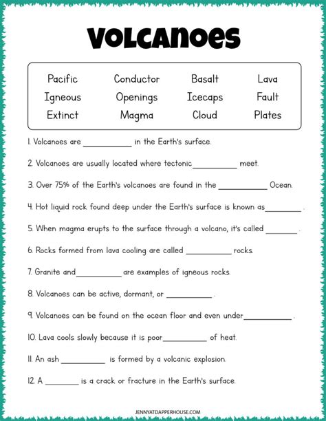 Free Printable Volcano Science Activity Pages Jenny At Dapperhouse