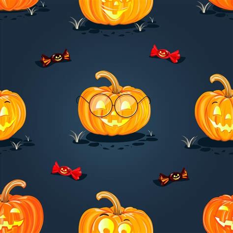 Premium Vector Happy Halloween Seamless Pattern