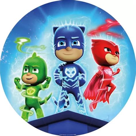 Painel Redondo Sublimado Tecido 1 2x1 2 Pj Masks Licenciado à venda em