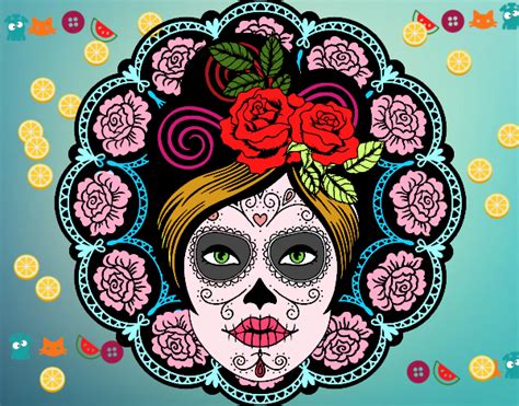 Dibujo De Calavera Mejicana Femenina Pintado Por En Dibujos Net El D A