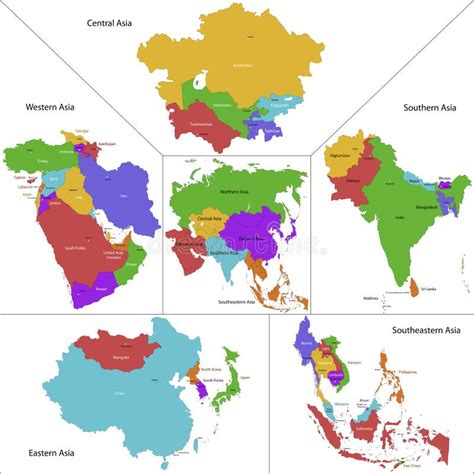 Asia Map Countries And Regions