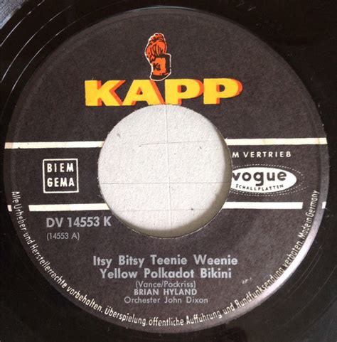 Brian Hyland Itsy Bitsy Teenie Weenie Yellow Polkadot Bikini Vinyl Discogs