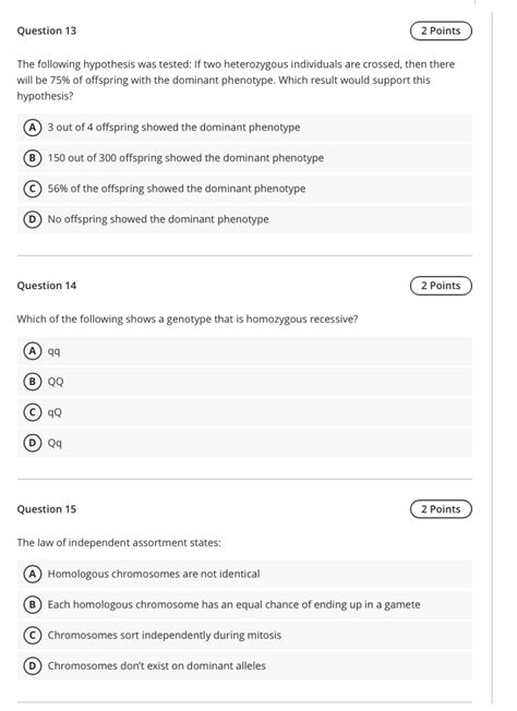 Solved Question 4 A Phenotype Is Cannot Be Determined