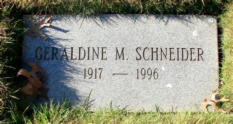 Geraldine Mary Killinger Schneider 1917 1996 Monumento Find A Grave