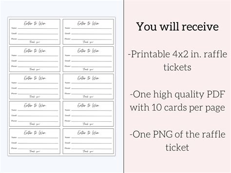 Printable Raffle Tickets, Raffle Tickets, Raffle Card, Raffle ...