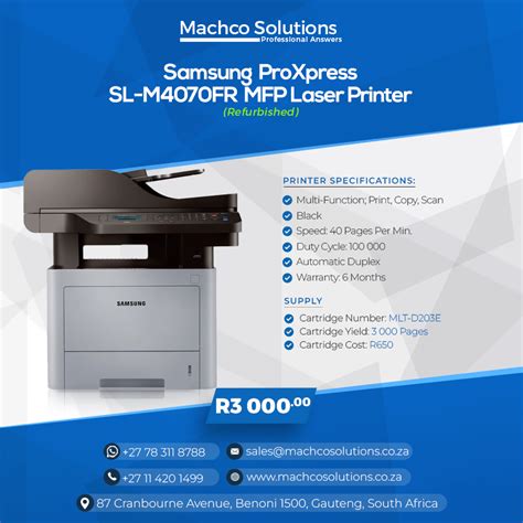 Refurbished Samsung ProXpress SL M4070FR MFP Laser Printer Machco