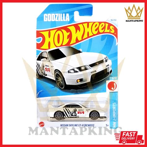 Hot Wheels Nissan Skyline Gt R Bcnr White Godzilla Tampo Hotwheels Nissan Skyline Gtr R
