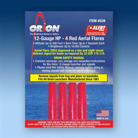 Orion 12 Gauge High-Performance Red Aerial Signals, 4-Pk