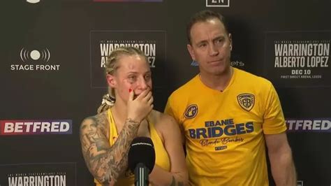 Emotional Ebanie Bridges in tears during interview off the back of ...