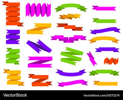 Ribbon Element Set Royalty Free Vector Image VectorStock