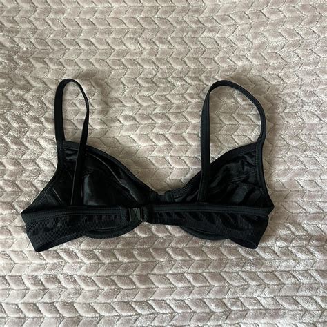 Black Underwire Bikini Top With Adjustable Straps Depop