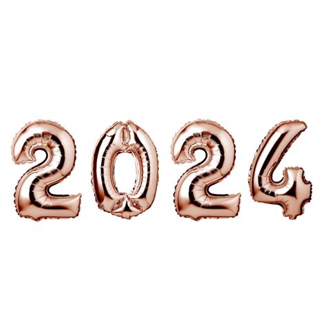 34 Giant Foil Number Balloons Set 2024 Rose Gold Cazaar