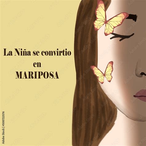 Metáfora La Niña Se Convirtio En Mariposa Stock Illustration Adobe Stock