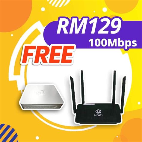 Unifi Home Fiber 30mpbs Unlimited Data 30 Hari Percuma Free Modem Maxis