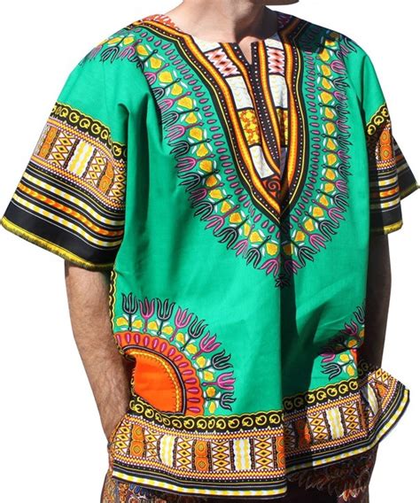 Raanpahmuang Brand Unisex Bright Colour Cotton Africa Dashiki Shirt