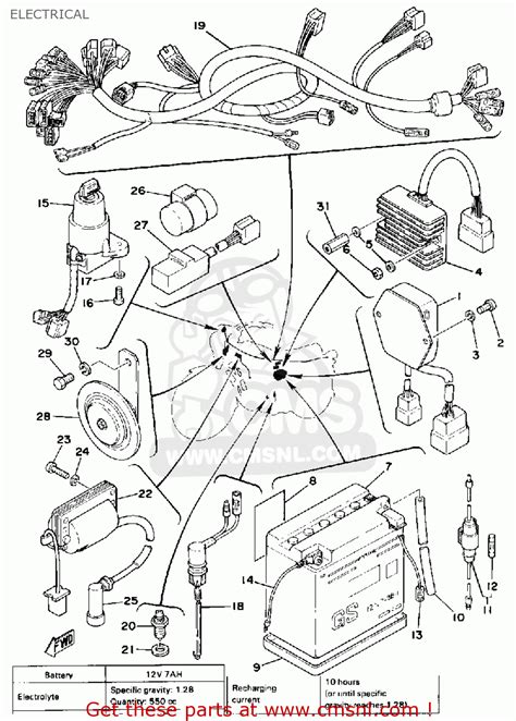 Yamaha Sr500 1978 Usa Electrical Schematic Partsfiche