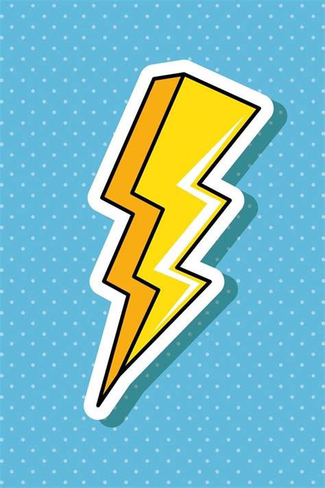 Thunderbolt Pop Art Style Icon Vector Art At Vecteezy